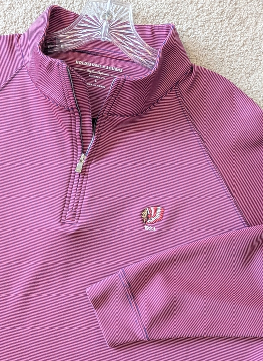 Holderness & Bourne Other - Holderness & Bourne Men's The Hyatt Performance Golf Striped Quarter Zip Sz L